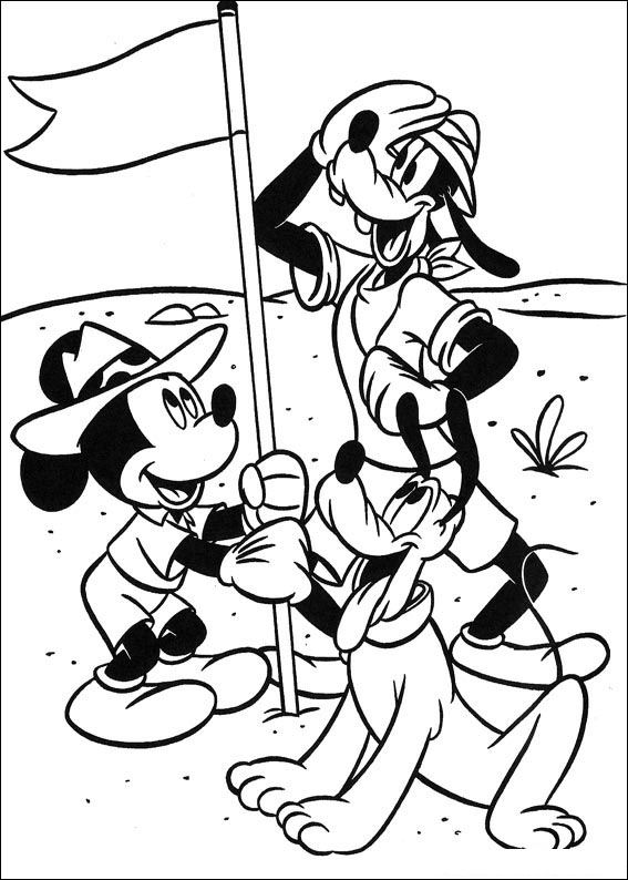 Kids-n-fun.com | 23 coloring pages of Mickey on safari